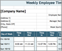 Employee time sheet