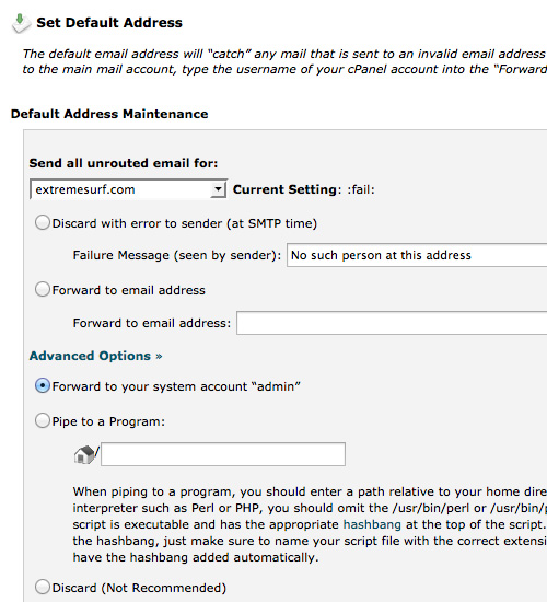 Configure your default address.