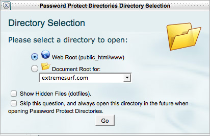 Select the location of the directory.