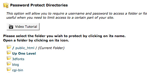 Select the folder to password protect